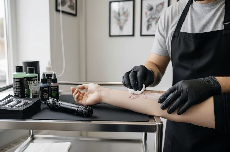 διαδικασία εφαρμογής αναισθητικής κρέμας πριν το τατουάζ